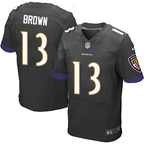 Nike Ravens #13 John Brown Black Alternate Men's Stitched NFL New Elite Jersey