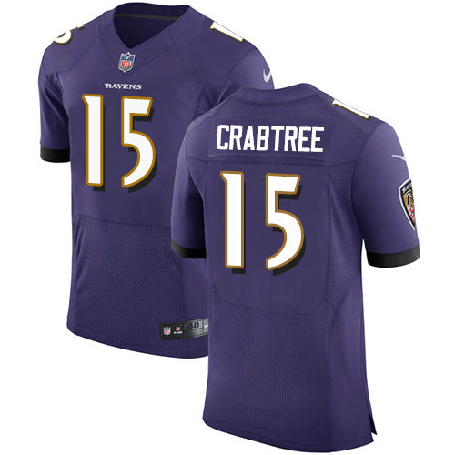 Nike Ravens #15 Michael Crabtree Purple Team Color Men's Stitched NFL Vapor Untouchable Elite Jersey