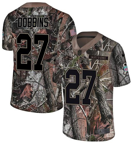 Nike Ravens #27 J.K. Dobbins Camo Men's Stitched NFL Limited Rush Realtree Jersey