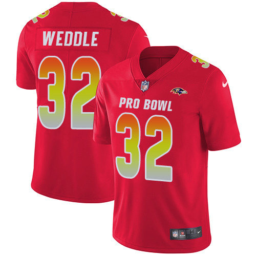 Nike Ravens #32 Eric Weddle Red Men's Stitched NFL Limited AFC 2019 Pro Bowl Jersey