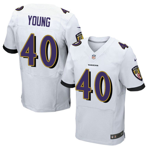 Nike Ravens #40 Kenny Young White Men's Stitched NFL New Elite Jersey
