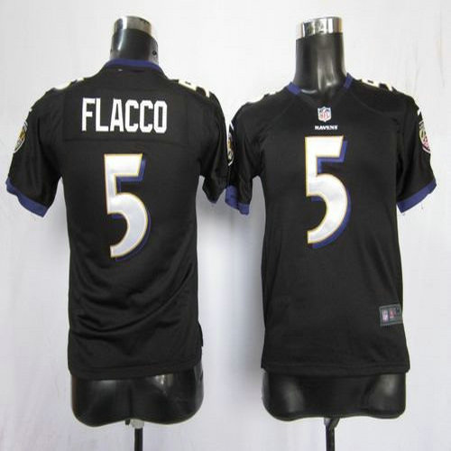 Nike Ravens #5 Joe Flacco Black Alternate Youth Stitched NFL Elite Jersey