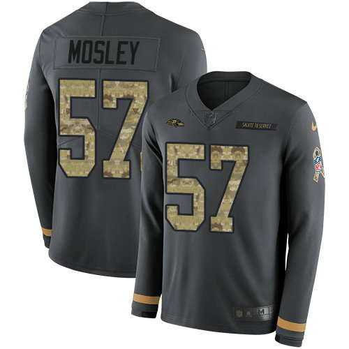 Nike Ravens #57 C.J. Mosley Anthracite Salute to Service Youth
