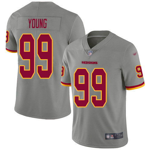 Nike Redskins #99 Chase Young Gray Men's Stitched NFL Limited Inverted Legend Jersey