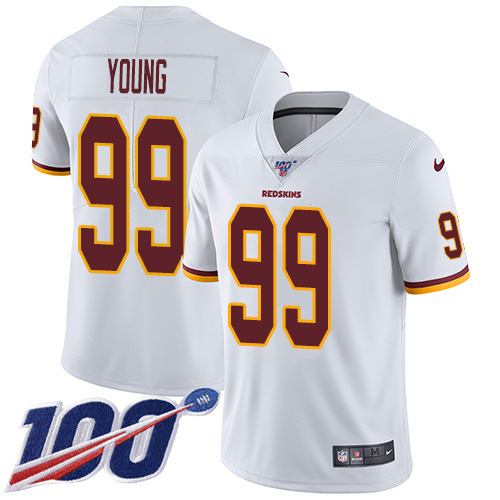 Nike Redskins #99 Chase Young White Men's Stitched NFL 100th Season Vapor Untouchable Limited Jersey