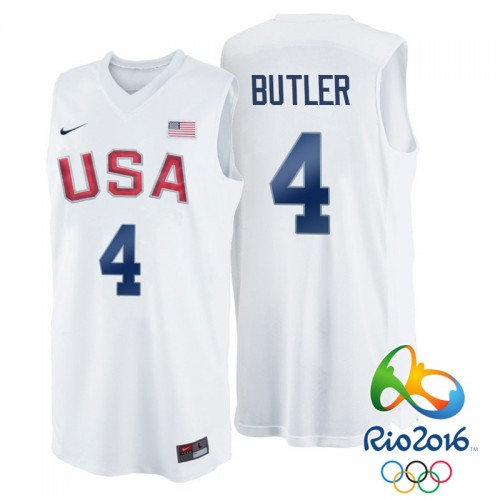 Nike Rio 2016 Olympics USA Dream Team 4 Jimmy Butler White Basketball Jersey