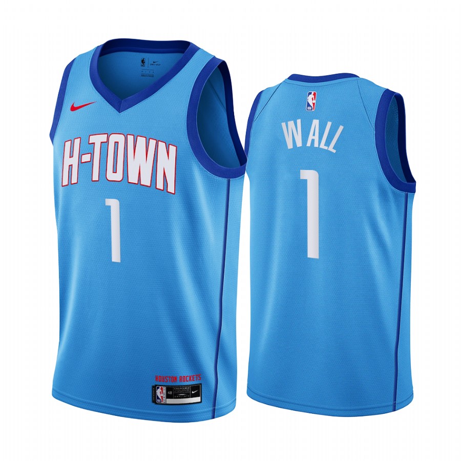 Nike Rockets #1 John Wall Blue NBA Swingman 2020-21 City Edition Jersey1