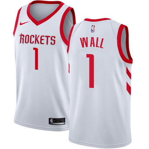 Nike Rockets #1 John Wall White NBA Swingman Association Edition Jersey