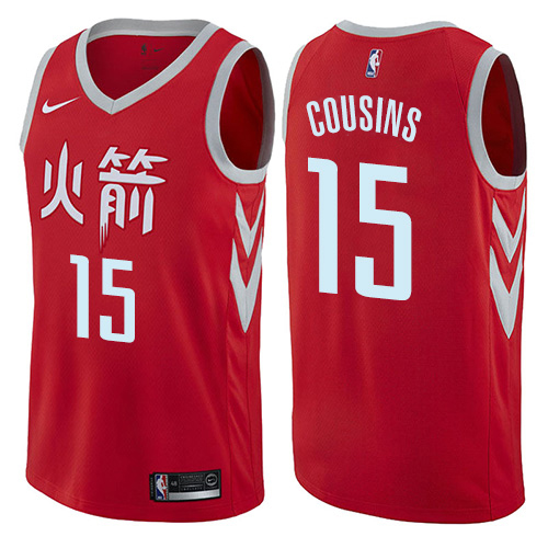 Nike Rockets #15 DeMarcus Cousins Red NBA Swingman City Edition Jersey