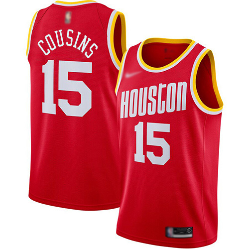 Nike Rockets #15 DeMarcus Cousins Red NBA Swingman Hardwood Classics Jersey