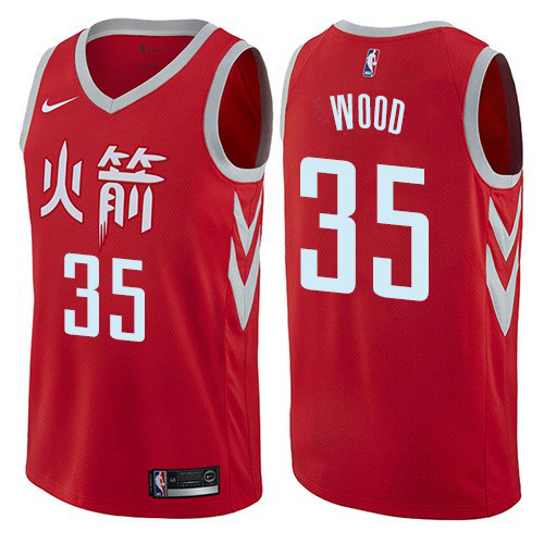 Nike Rockets #35 Christian Wood Red NBA Swingman City Edition Jersey