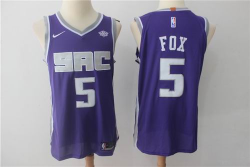 Nike Sacramento Kings #5 DeAaron Fox purple NBA Swingman Jersey
