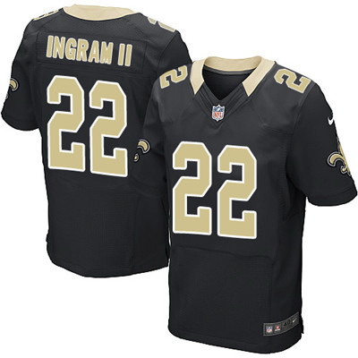Nike Saints #22 Mark Ingram II Black Team Color Men's Stitched NFL Elite Jersey