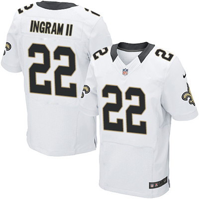 Nike Saints #22 Mark Ingram II White Men's Stitched NFL Elite Jersey