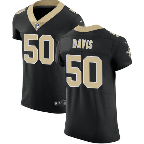 Nike Saints #50 DeMario Davis Black Team Color Men's Stitched NFL Vapor Untouchable Elite Jersey