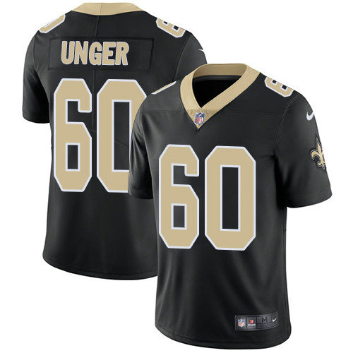 Nike Saints #60 Max Unger Black Team Color Youth Stitched NFL Vapor Untouchable Limited Jersey