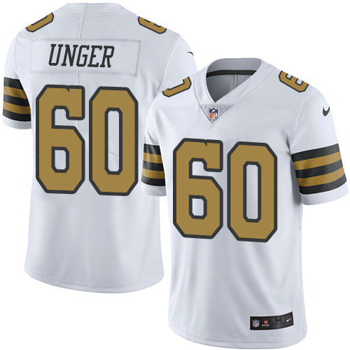 Nike Saints #60 Max Unger White Youth Stitched NFL Limited Rush Jersey