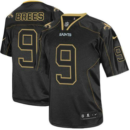 Nike Saints #9 Drew Brees Lights Out Black Youth Stitched NFL Elite Jersey