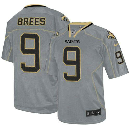 Nike Saints #9 Drew Brees Lights Out Grey Youth Stitched NFL Elite Jersey