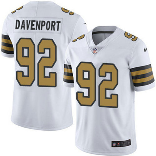 Nike Saints #92 Marcus Davenport White Youth Stitched NFL Limited Rush Jersey