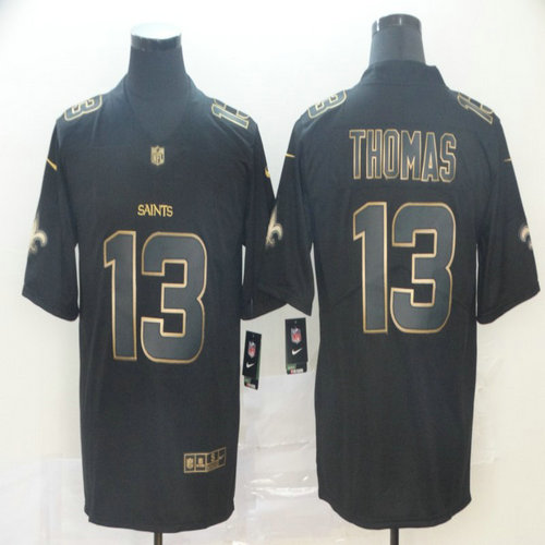 Nike Saints 13 Michael Thomas Black Gold Vapor Untouchable Limited Jersey