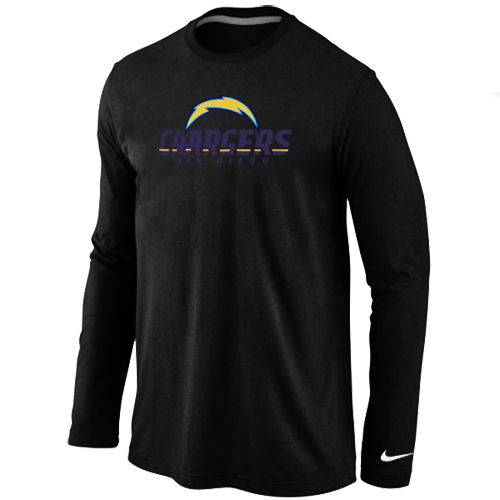 Nike San Diego Charger Authentic Logo Long Sleeve T-Shirt Black