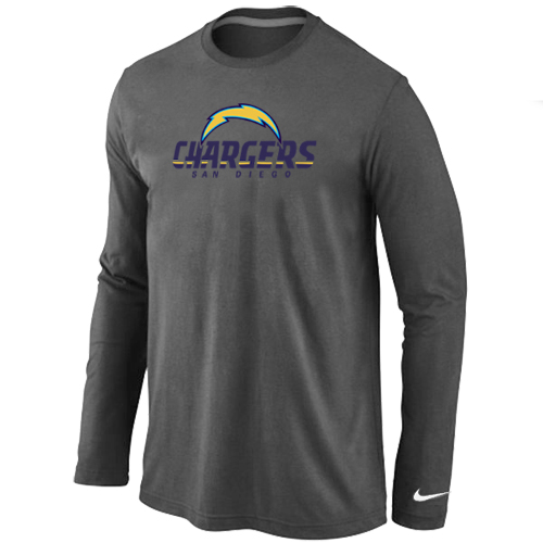 Nike San Diego Charger Authentic Logo Long Sleeve T-Shirt D.Grey
