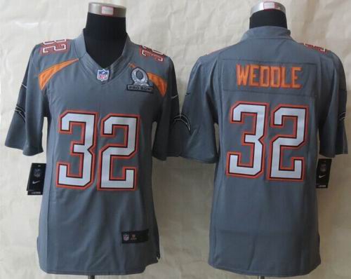 Nike San Diego Chargers #32 Eric Weddle grey 2015 Pro Bowl Elite Jersey