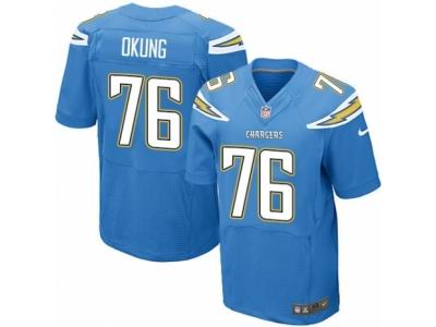 Nike San Diego Chargers #76 Russell Okung Elite Electric Blue Jersey