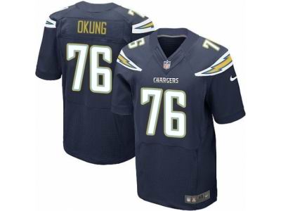 Nike San Diego Chargers #76 Russell Okung Elite Navy Blue Jersey