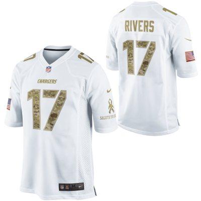 Nike San Diego Chargers 17 Philip Rivers White Salute to Service Game NFL Jersey