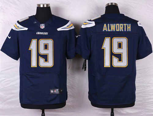 Nike San Diego Chargers 19 Lance Alworth Navy Blue Team Color NFL New Elite Jersey