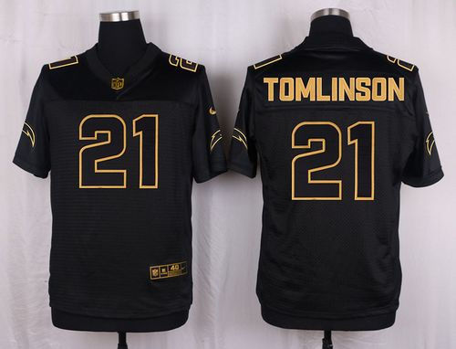 Nike San Diego Chargers 21 LaDainian Tomlinson Black NFL Elite Pro Line Gold Collection Jersey