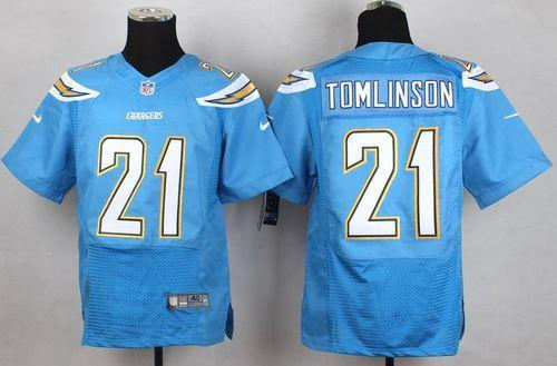 Nike San Diego Chargers 21 LaDainian Tomlinson Electric Blue Alternate NFL New Elite jersey