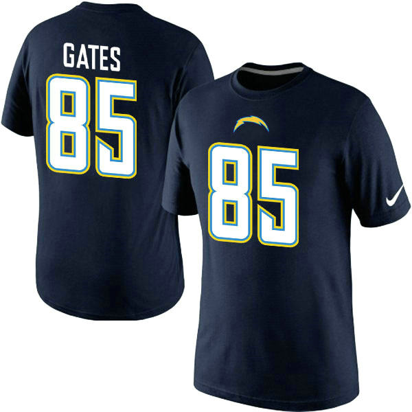Nike San Diego Chargers 85 Gates Pride Name & Number T-Shirt D.Blue