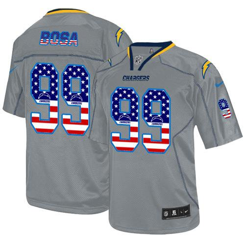 Nike San Diego Chargers 99 Joey Bosa Lights Out Grey NFL Elite USA Flag Fashion Jersey