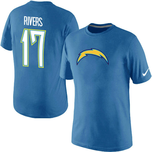 Nike San Diego Chargers Phillip Rivers Name & Number T-Shirt L.Blue