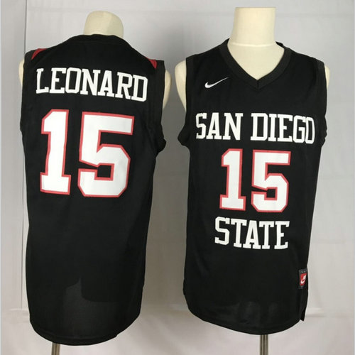 Nike San Diego State 15 Kawhi Leonard Black College Basketball Jersey1