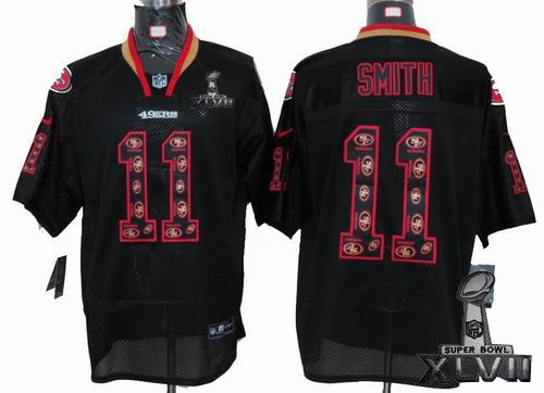 Nike San Francisco 49ers #11 Alex Smith Lights Out Black elite special edition 2013 Super Bowl XLVII Jersey