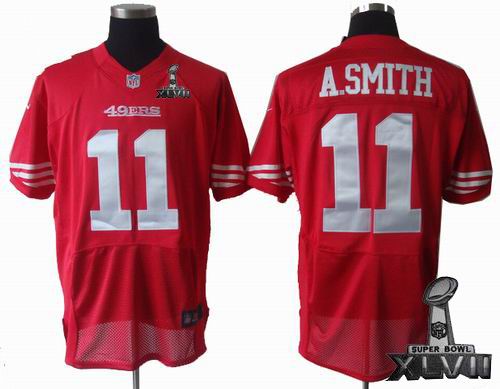 Nike San Francisco 49ers #11 Alex Smith red elite 2013 Super Bowl XLVII Jersey