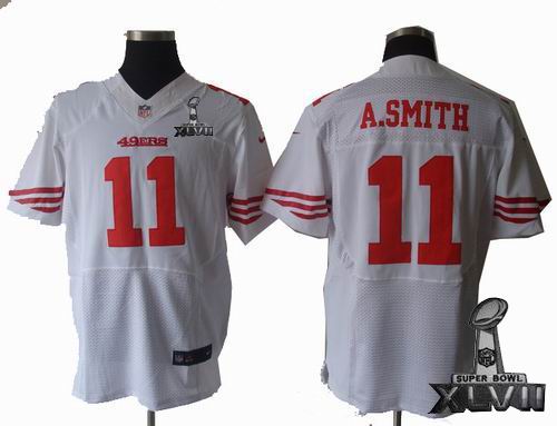 Nike San Francisco 49ers #11 Alex Smith white elite 2013 Super Bowl XLVII Jersey