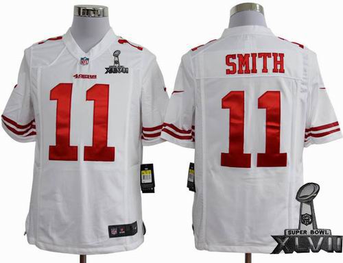 Nike San Francisco 49ers #11 Alex Smith white game 2013 Super Bowl XLVII Jersey