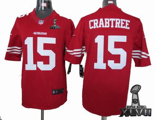 Nike San Francisco 49ers #15 Michael Crabtree red limited 2013 Super Bowl XLVII Jersey