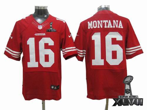 Nike San Francisco 49ers #16 Joe Montana red elite 2013 Super Bowl XLVII Jersey