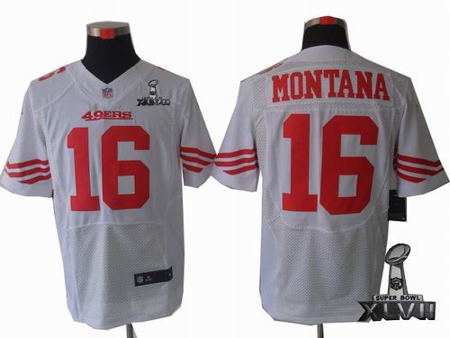 Nike San Francisco 49ers #16 Joe Montana white elite 2013 Super Bowl XLVII Jersey