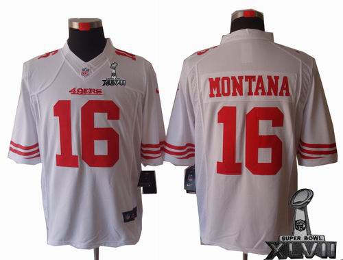 Nike San Francisco 49ers #16 Joe Montana white limited 2013 Super Bowl XLVII Jersey