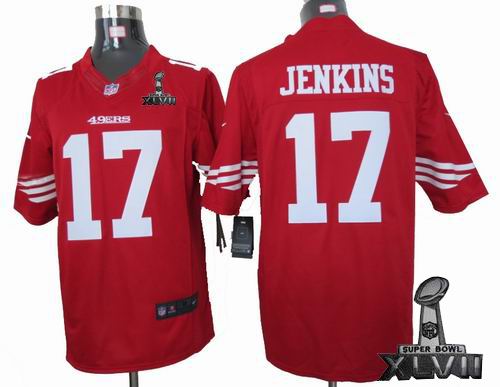 Nike San Francisco 49ers #17 A.J. Jenkins red limited 2013 Super Bowl XLVII Jersey