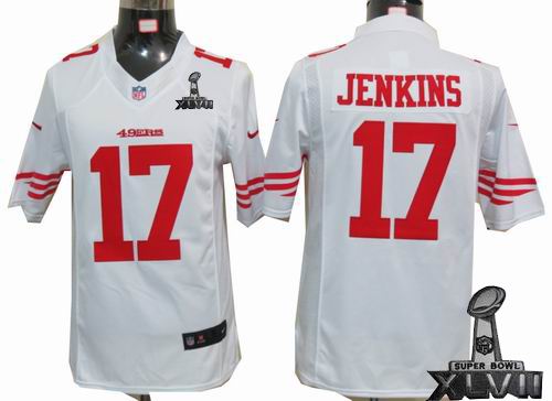 Nike San Francisco 49ers #17 A.J. Jenkins white limited 2013 Super Bowl XLVII Jersey