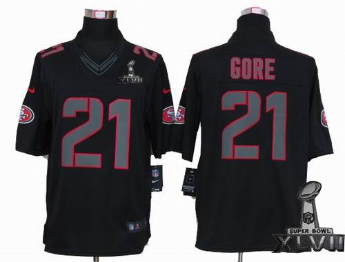 Nike San Francisco 49ers #21 Frank Gore black Impact Limited 2013 Super Bowl XLVII Jersey