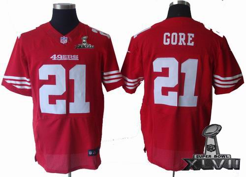 Nike San Francisco 49ers #21 Frank Gore red Elite 2013 Super Bowl XLVII Jersey